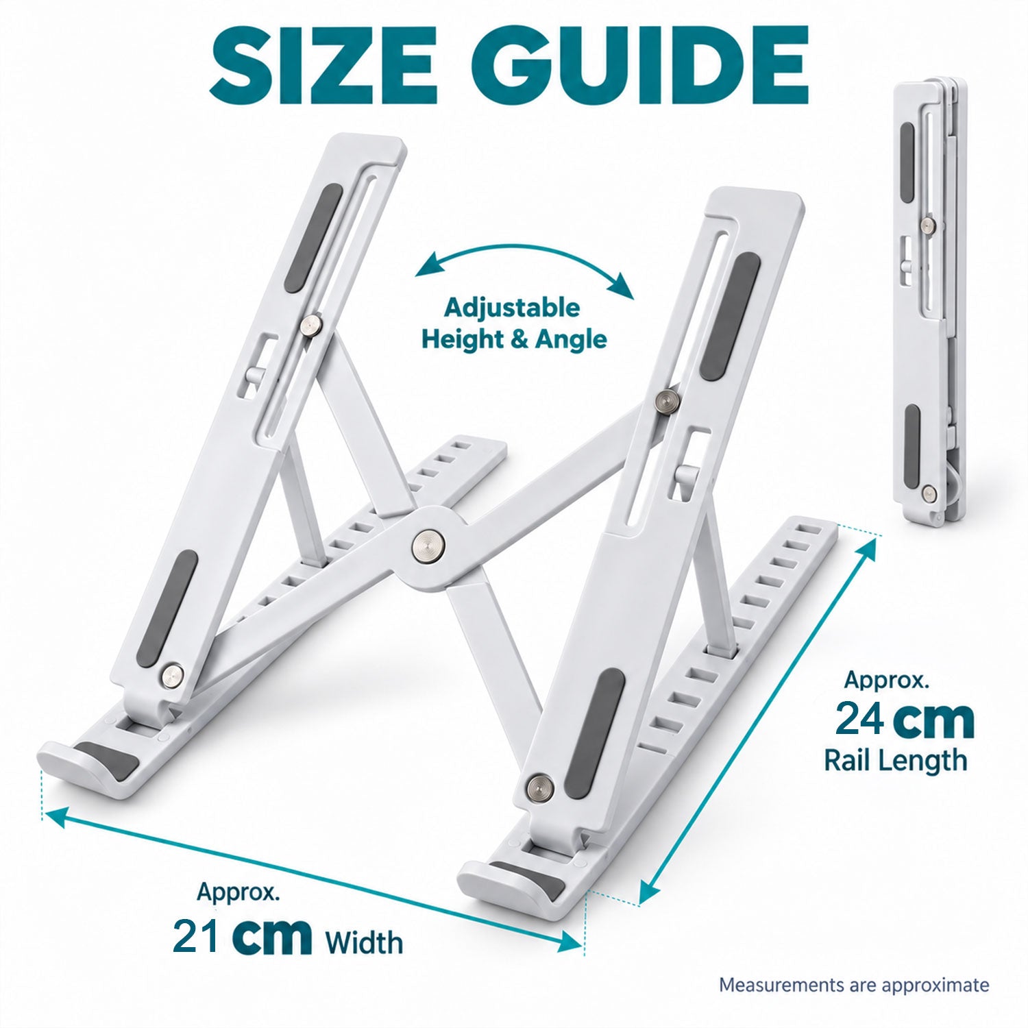 Portable Foldable Laptop Stand With Adjustable Height And Angle For Work (1 Pc)