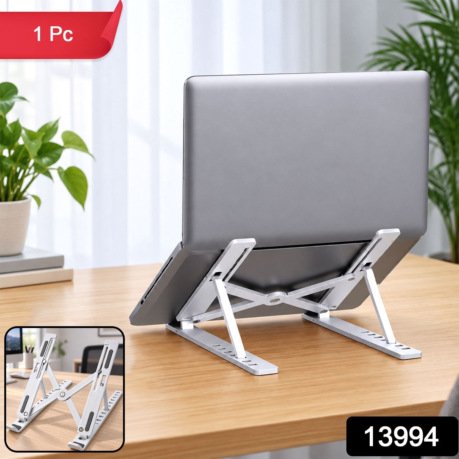 Portable Foldable Laptop Stand With Adjustable Height And Angle For Work (1 Pc)